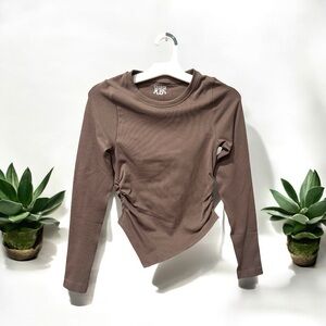 Elegant Brown Long Sleeve Top